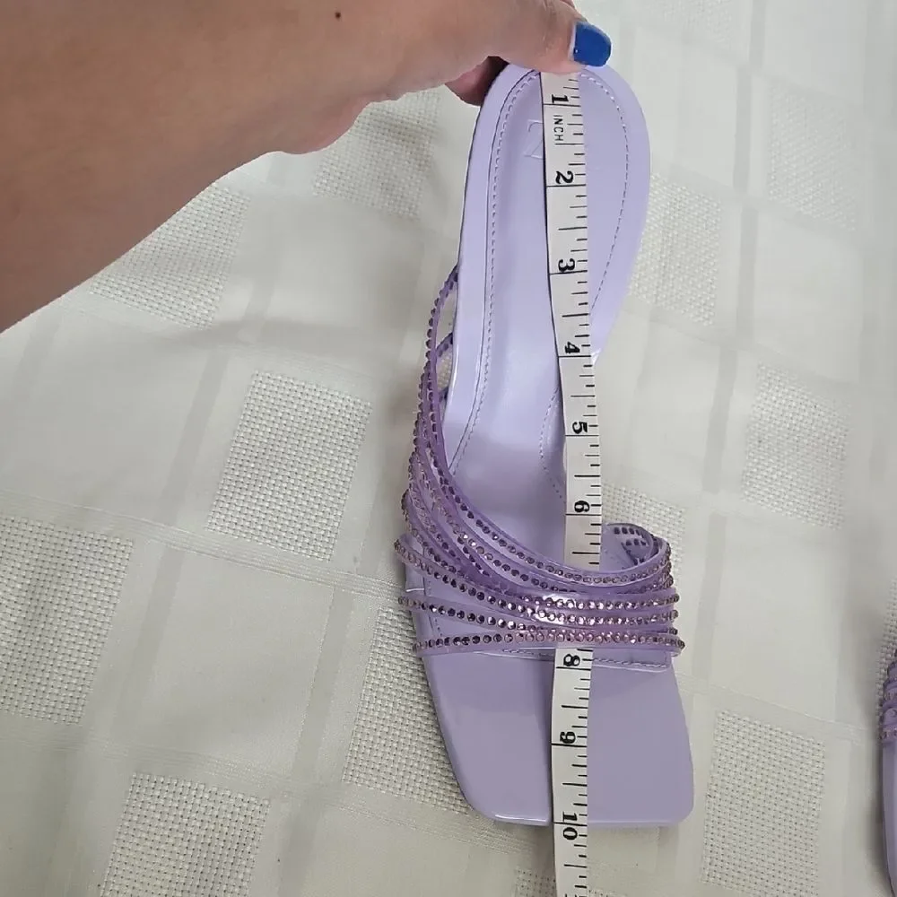 Zara Women's Purple Strappy Heels - Picture 5 of 16